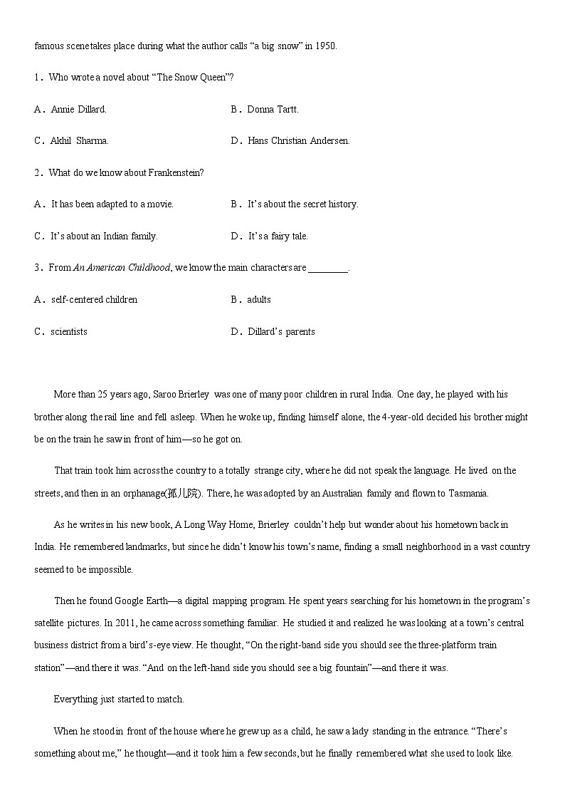 2022-2023学年重庆市西南大学附高高一上学期12月月考英语试题（Word版含答案，无听力部分）第2页