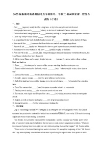 2023届新高考英语高频考点专项练习：专题三 名词和主谓一致综合训练（C卷）