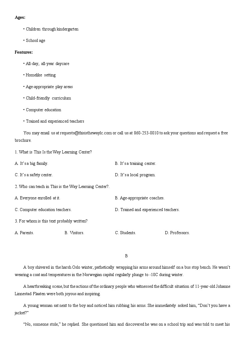 2022-2023学年山东省淄博第八高级中学校高二上学期10月月考英语试题  Word版含答案02
