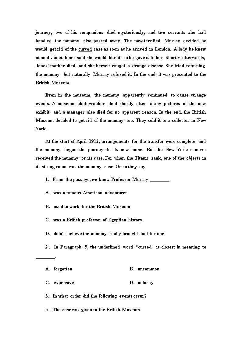 2022-2023学年山西省太原市英才学校高中部高二上学期阶段性测试（10月考）英语试题 Word版含答案02