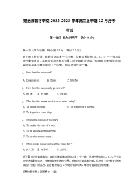 2022-2023学年安徽省滁州市定远县育才学校高三上学期12月月考英语试题（Word版含答案）