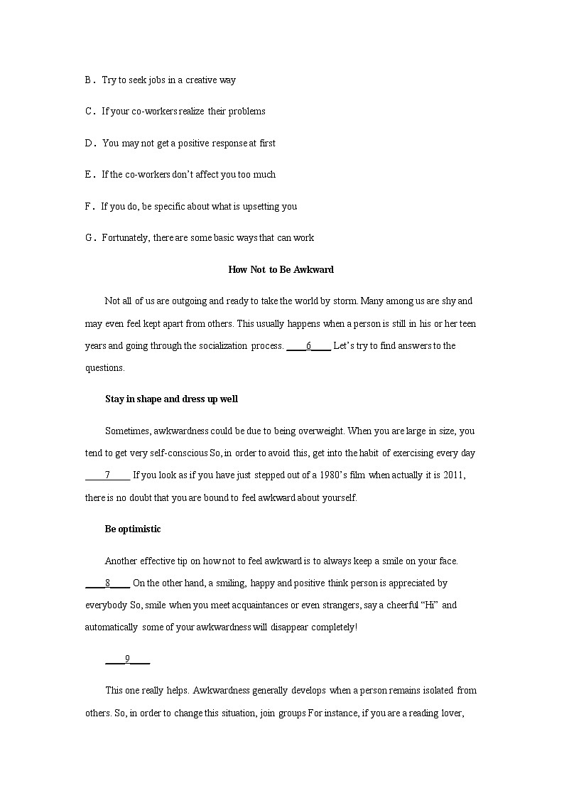 2023届高考英语二轮复习阅读七选五分类训练：说明文作业含答案第2页