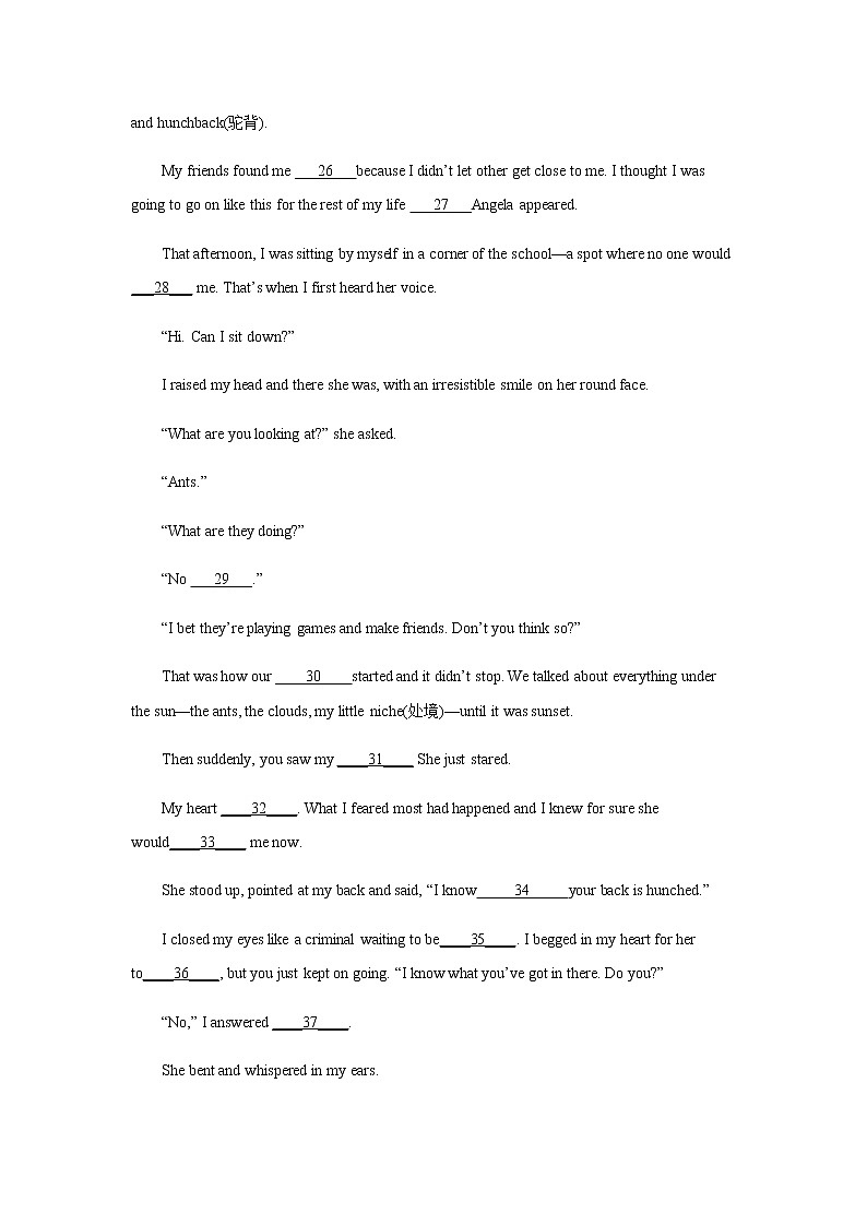 2023届高考英语二轮复习北京高考英语完形填空专项训练含答案03