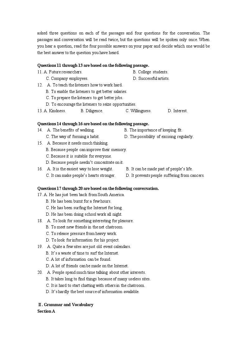 2022-2023学年上海市市西中学高三上学期期中考试英语试题Word版 听力02