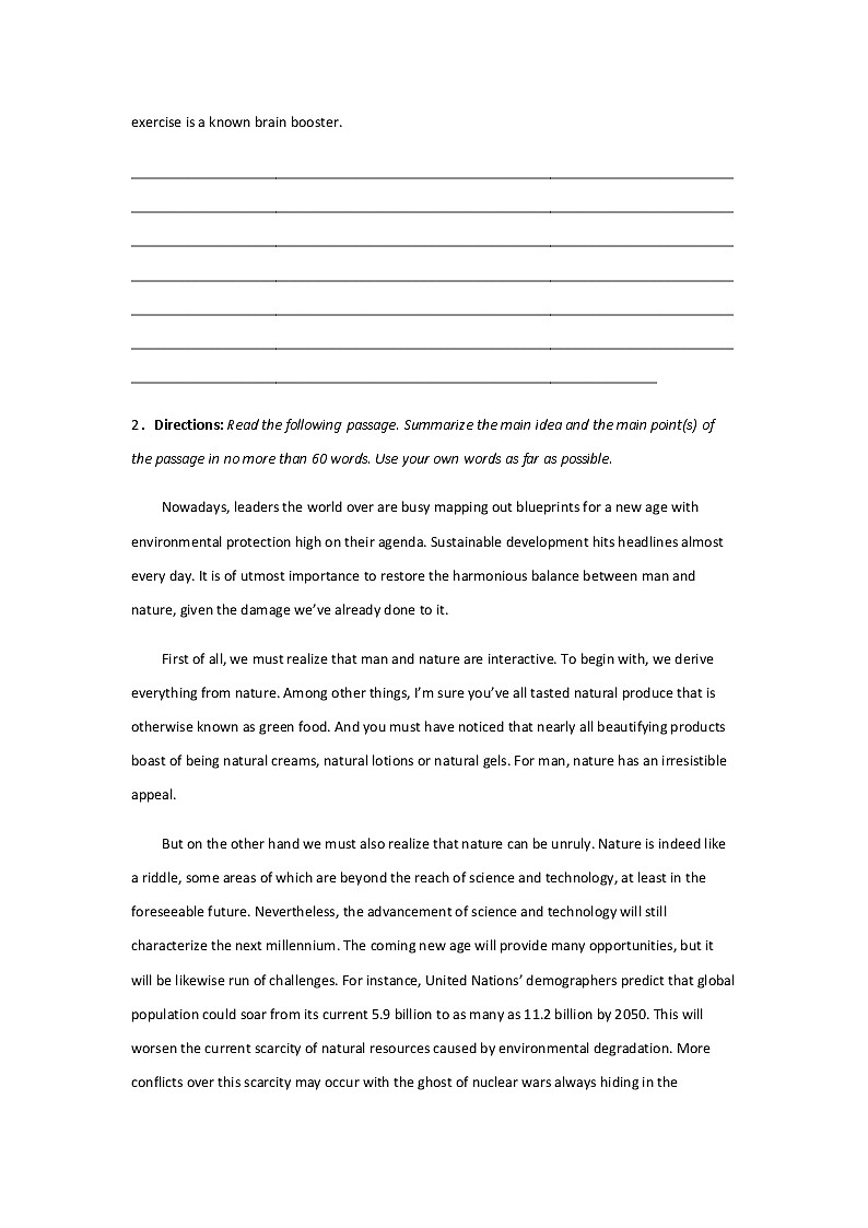 2023届高考英语二轮复习高考英语概要写作专项训练作业含答案02