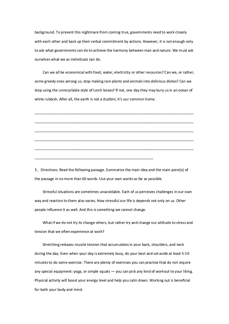 2023届高考英语二轮复习高考英语概要写作专项训练作业含答案03