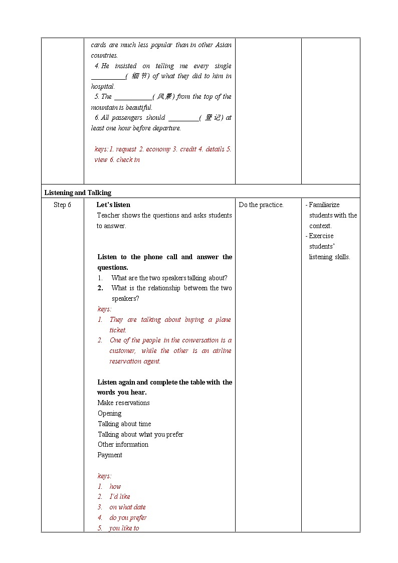 人教版（2019）高一英语必修一精品教学设计：Unit2Period5ListeningandTalking&AssessingYourProgress&Project教案-03