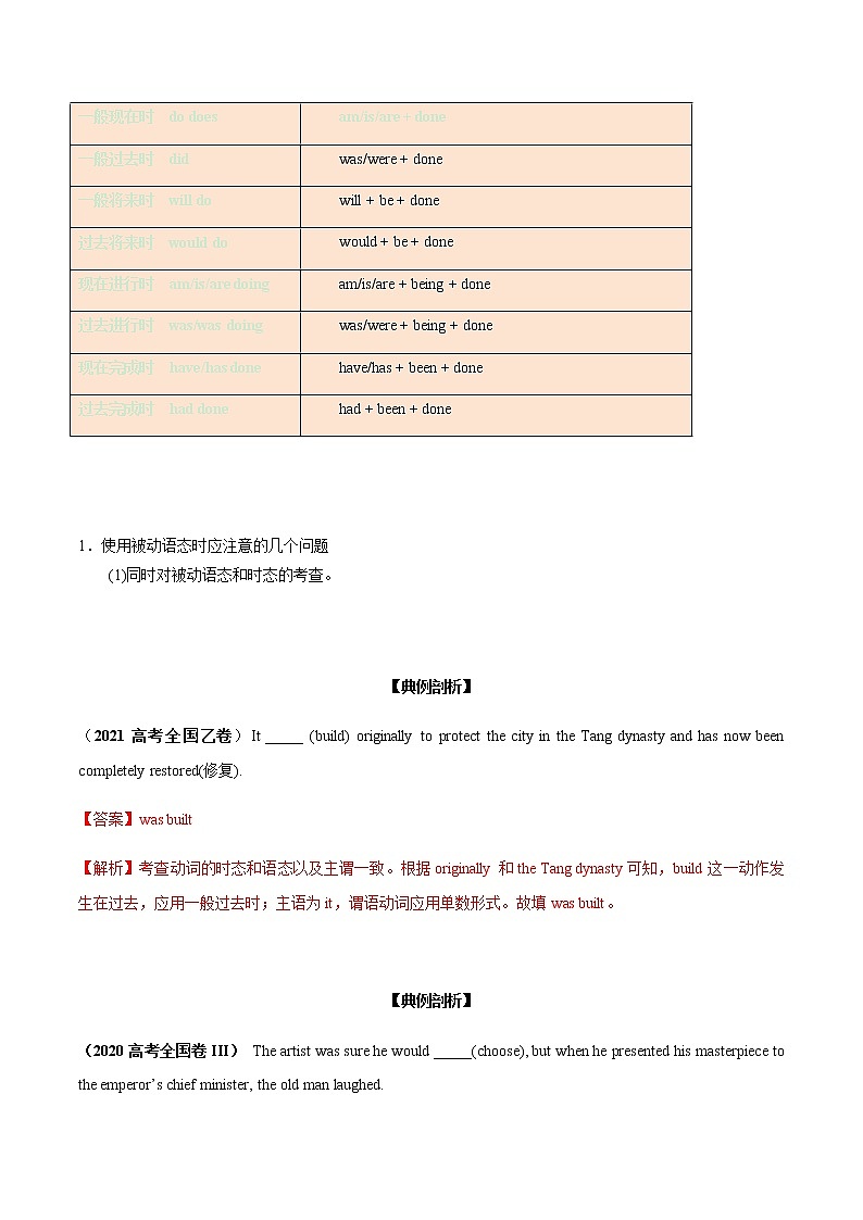 2023届高考英语二轮复习专题10动词被动语态学案第2页