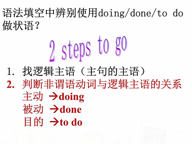 2023届高考英语二轮复习非谓语动词做谓语在语法填空中的应用语课件07