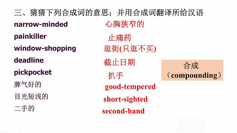 2023届高考英语二轮复习构词法-转化法教学课件第5页