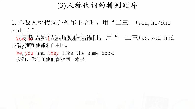 2023届高考英语二轮复习人称代词、物主代词、反身代词课件07