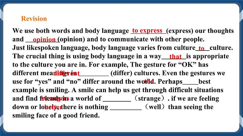 人教版 2019 高中选择性必修1英语 Unit4 Body language Period 2 Build up your vocabulary 课件第2页