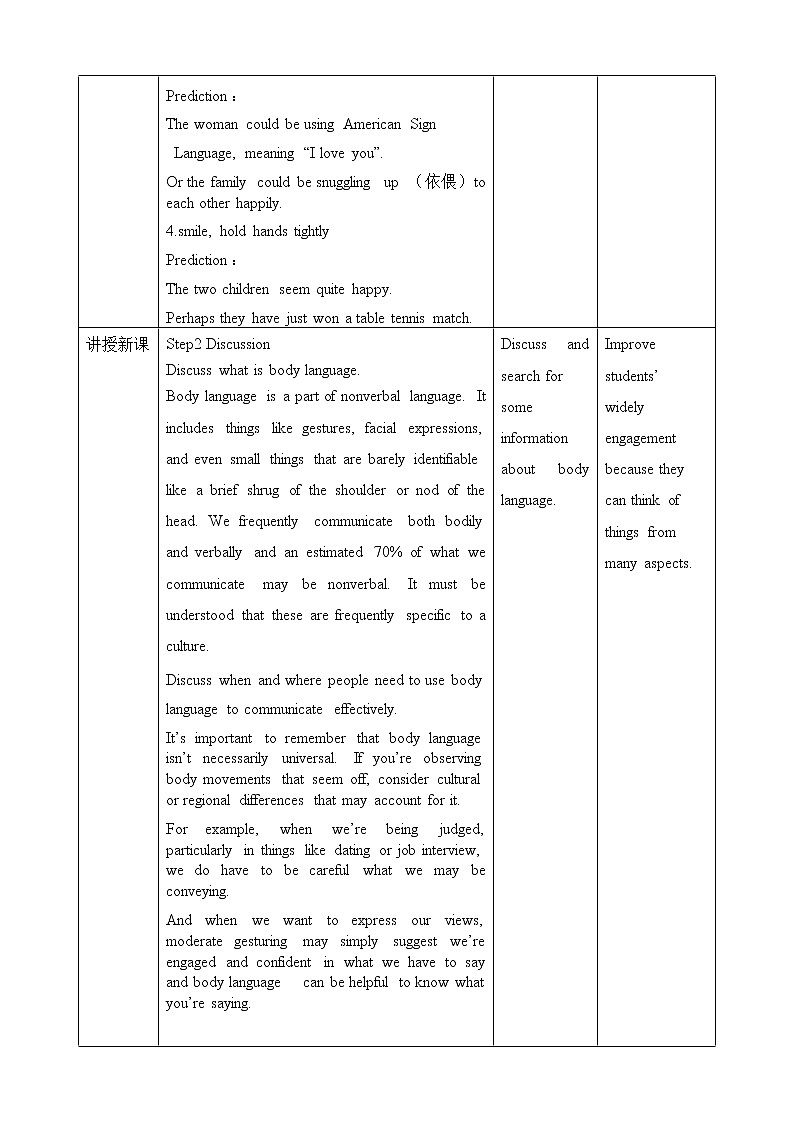 人教版 2019 高中选择性必修1英语 Unit4 Body language Period 4 Explore body language 课件+教案+音视频02