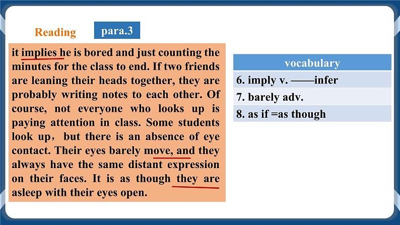 人教版 2019 高中选择性必修1英语 Unit4 Body language Period 5 How do I know my students 课件+教案+视频08