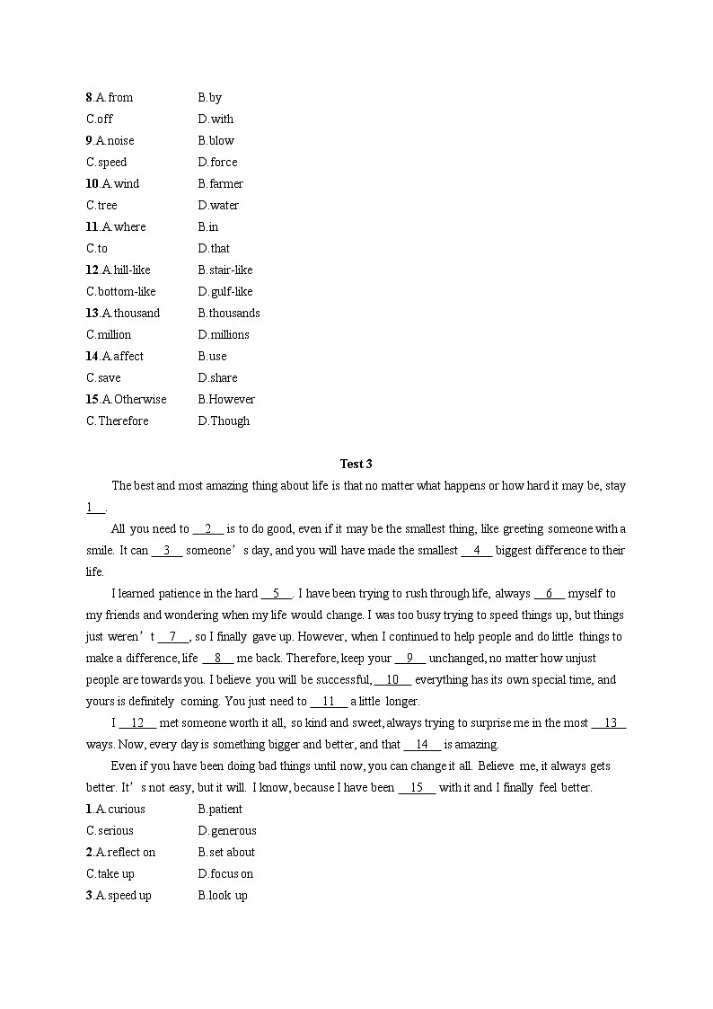 2023届高考二轮总复习试题 英语 （适用于新高考新教材） 专题三 完形填空 文体分类练（四）——说明文和议论文 Word版含解析第3页