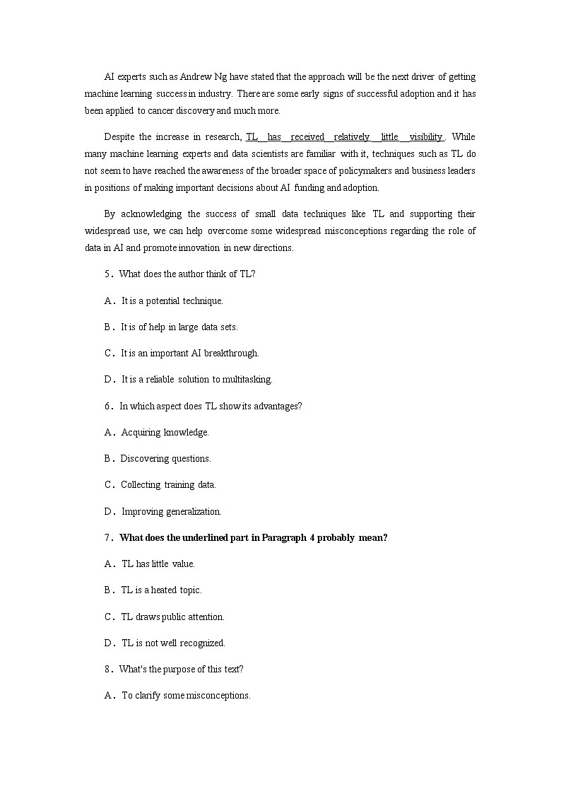 2023届统考版高考英语二轮专项分层特训阅读理解保分练(六)词句猜测题——代词、句意猜测类含答案第3页