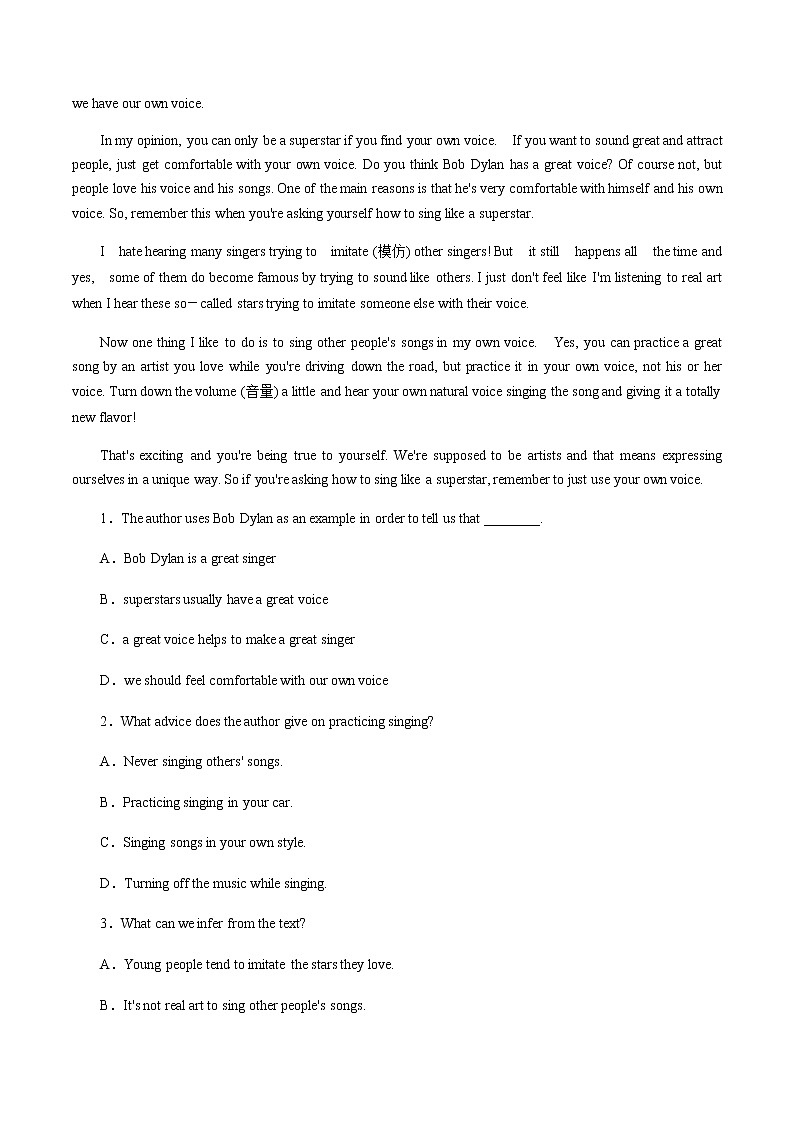 Unit 5 Music 5.3 Discovering Useful Structure 练习（1）-人教版高中英语必修第二册02