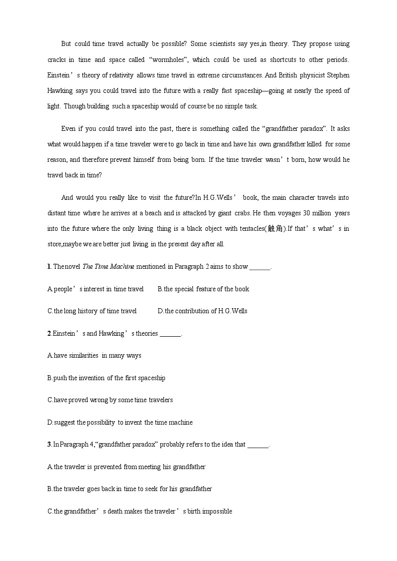 Unit 2 Looking into the future Review 练习03