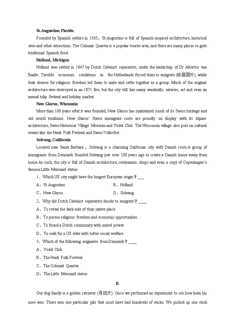 3.1 Reading and Thinking（原题版）-2021-2022学年高二英语课后培优练（人教版2019选择性必修第一册）第3页