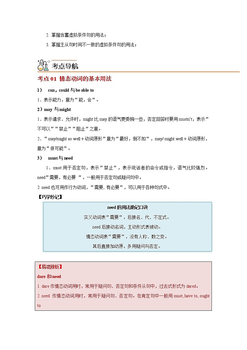 专题09情态动词(虚拟语气)-2023年高考英语一轮复习《考点%U2022题型 %U2022技巧》精讲与精练资料（学生版）第2页