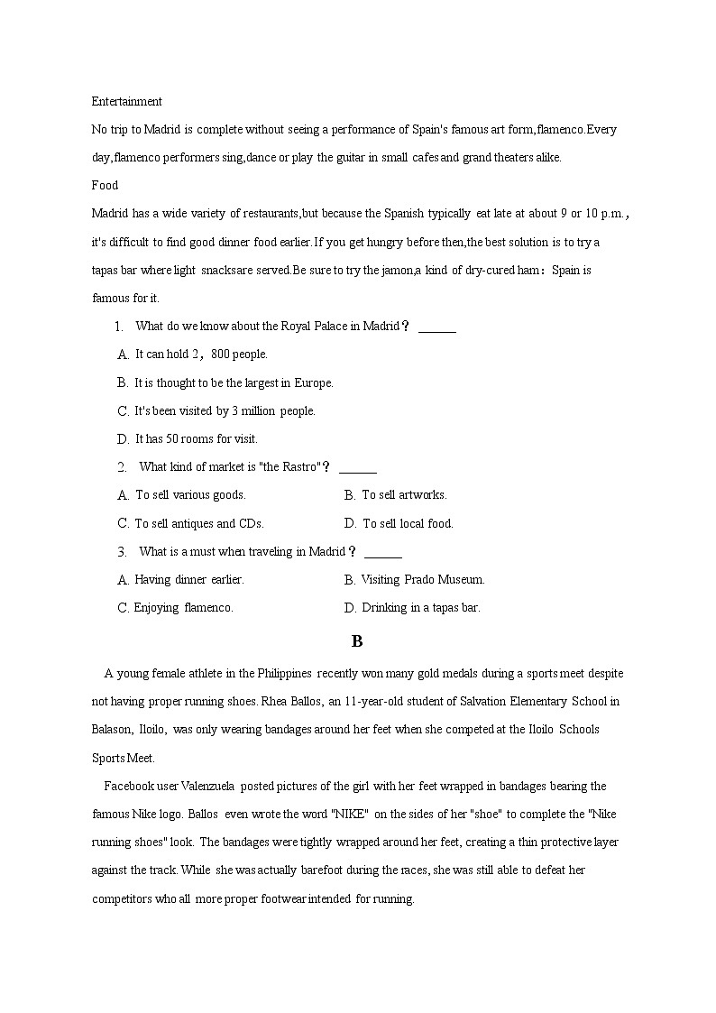 2022-2023学年辽宁省鞍山市普通高中高三上学期期中英语试卷（A卷）（解析版）第2页