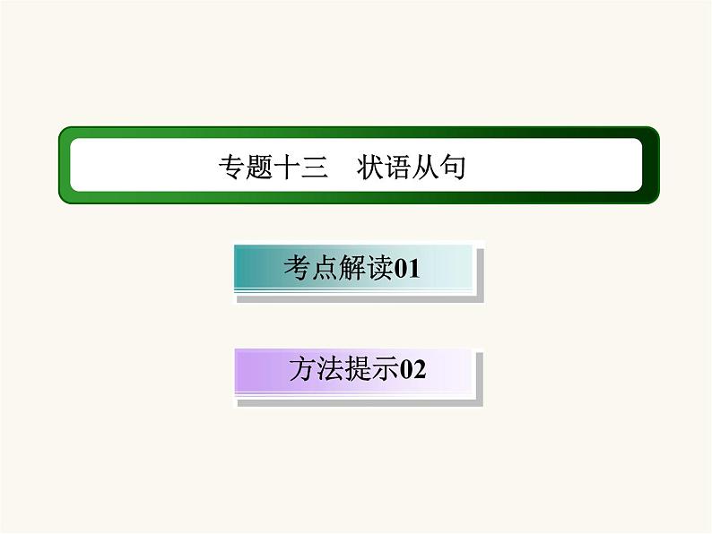 2023届高考英语二轮复习状语从句课件01