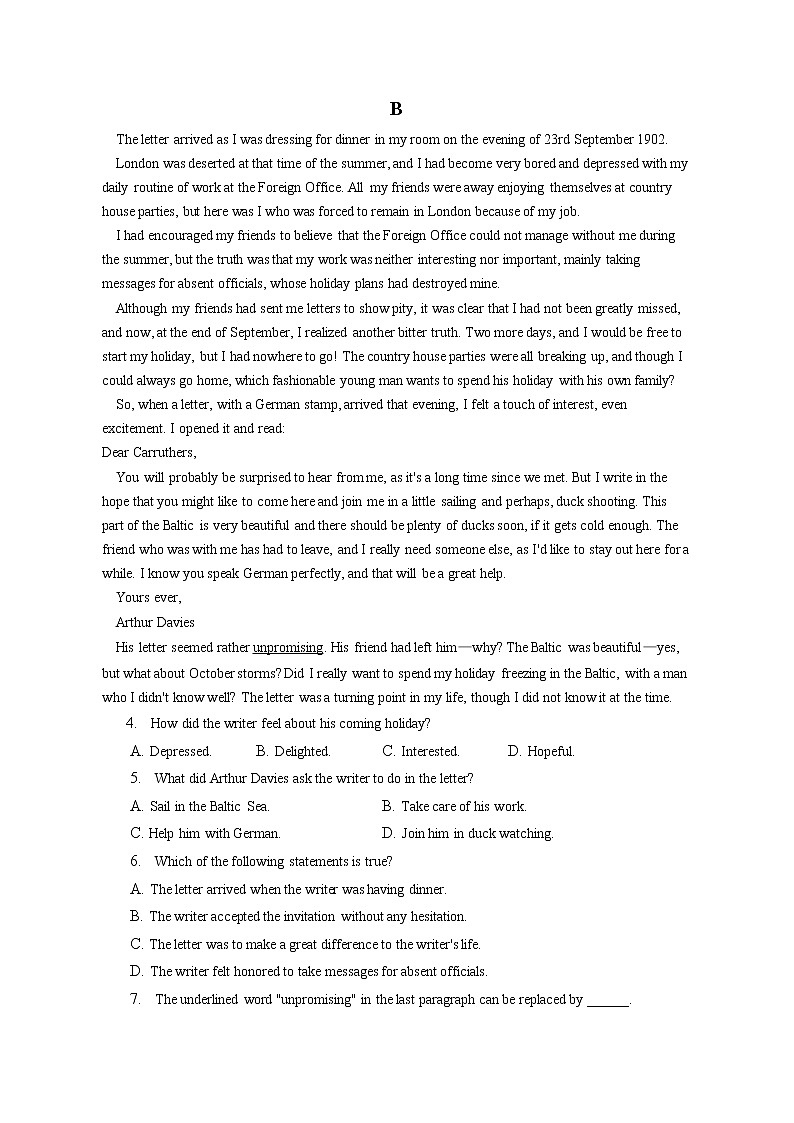 2022-2023学年山东省烟台一中高一（上）期末英语试卷(含答案解析)02