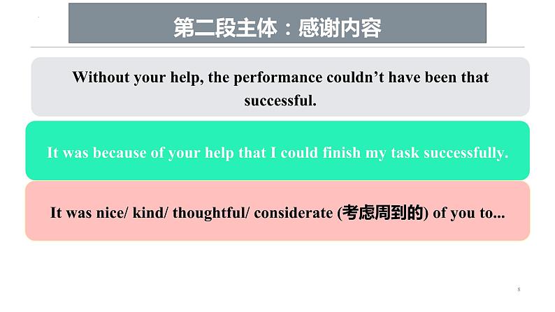 应用文写作感谢信课件-2023届高三英语二轮复习第8页