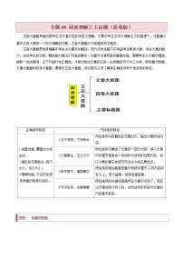 【高考二轮题型复习】2023年高考英语题型精讲精练学案（新高考）——专题08 阅读理解之主旨题（原卷版+解析版）