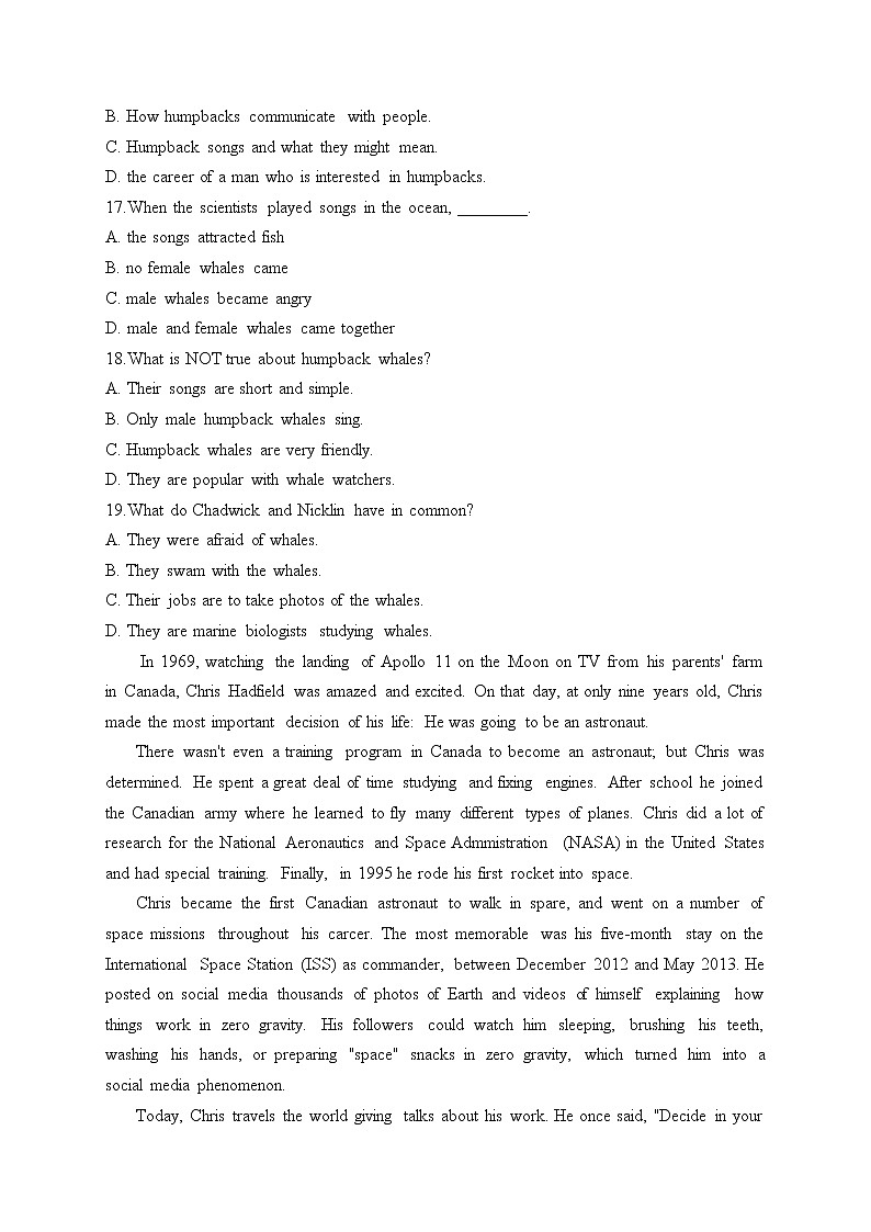 Unit 2  Discovering Useful Structures & Listening and Talking——高一英语人教版（2019）必修第三册同步训练03