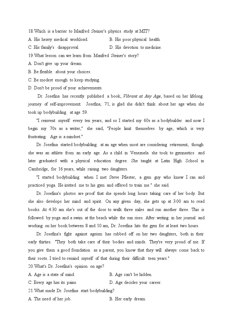 Unit 2 Morals and Virtues Reading and Thinking——2022-2023学年高一英语人教版（2019）必修第三册同步课时训练03