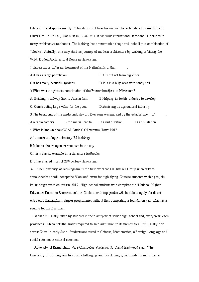 高中英语高考2020届高中英语二轮复习 阅读理解（历史文化类）第3页