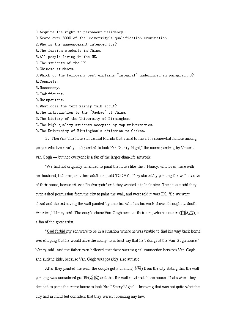 高中英语高考2020届高中英语二轮复习 阅读理解（社会现象类）第3页