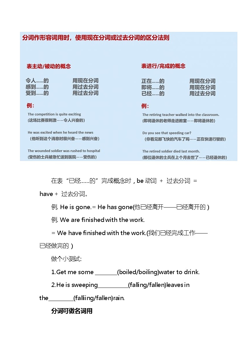 高中英语高考2021届人大附中高中英语新高考语法一轮复习讲义（14）非谓语动词（分词的用法）知识点总结整理第3页