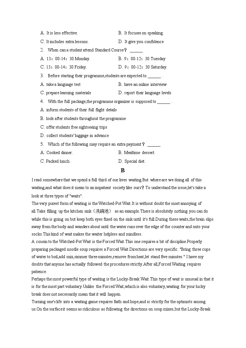 2021-2022学年江苏省无锡市江阴市澄西中学高一（下）第一次月考英语试卷（含答案解析）02