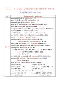 高中英语高考M1 Unit 1 School life(讲)-2022年高考英语一轮复习讲练测(新高考•江苏专用)(学案)