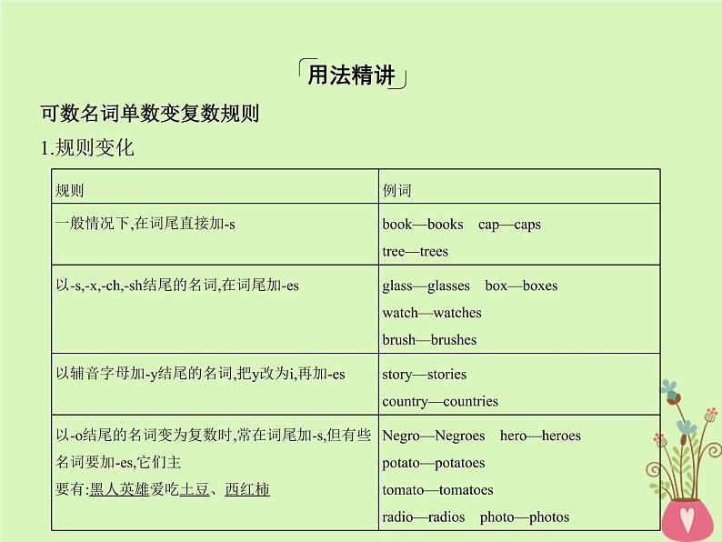 高中英语高考2019届高考英语一轮复习第二部分语法专练专题一名词冠词和代词课件外研第5页