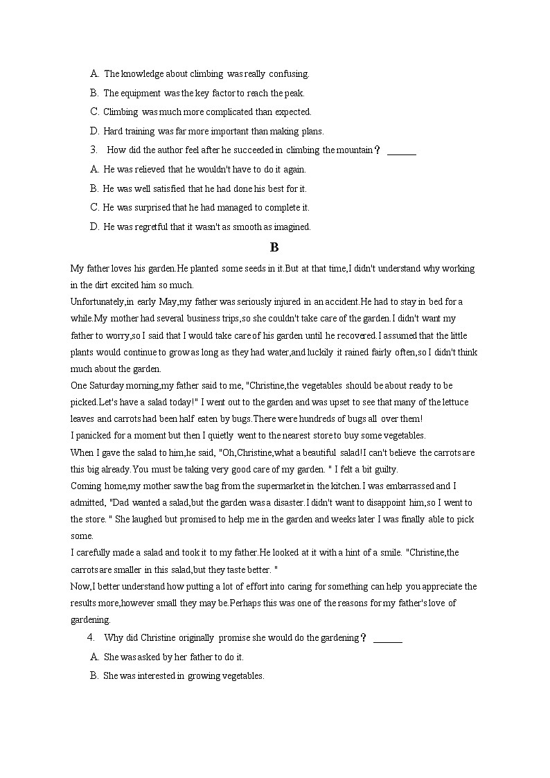 2021-2022学年河南省商丘市夏邑第一高级中学高二（下）第一次月考英语试卷（含答案解析）第2页