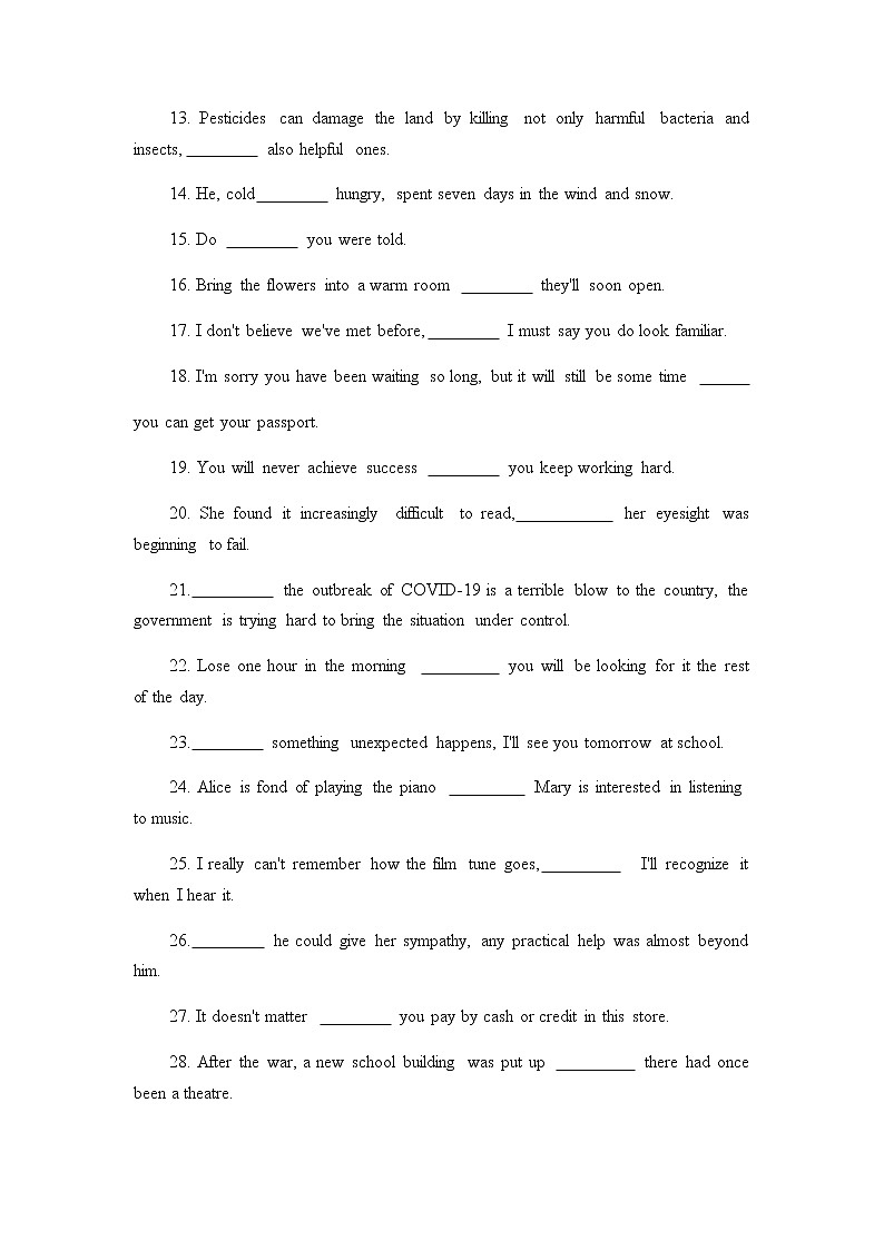 2023届高考英语二轮复习语法专项连词作业含答案第2页