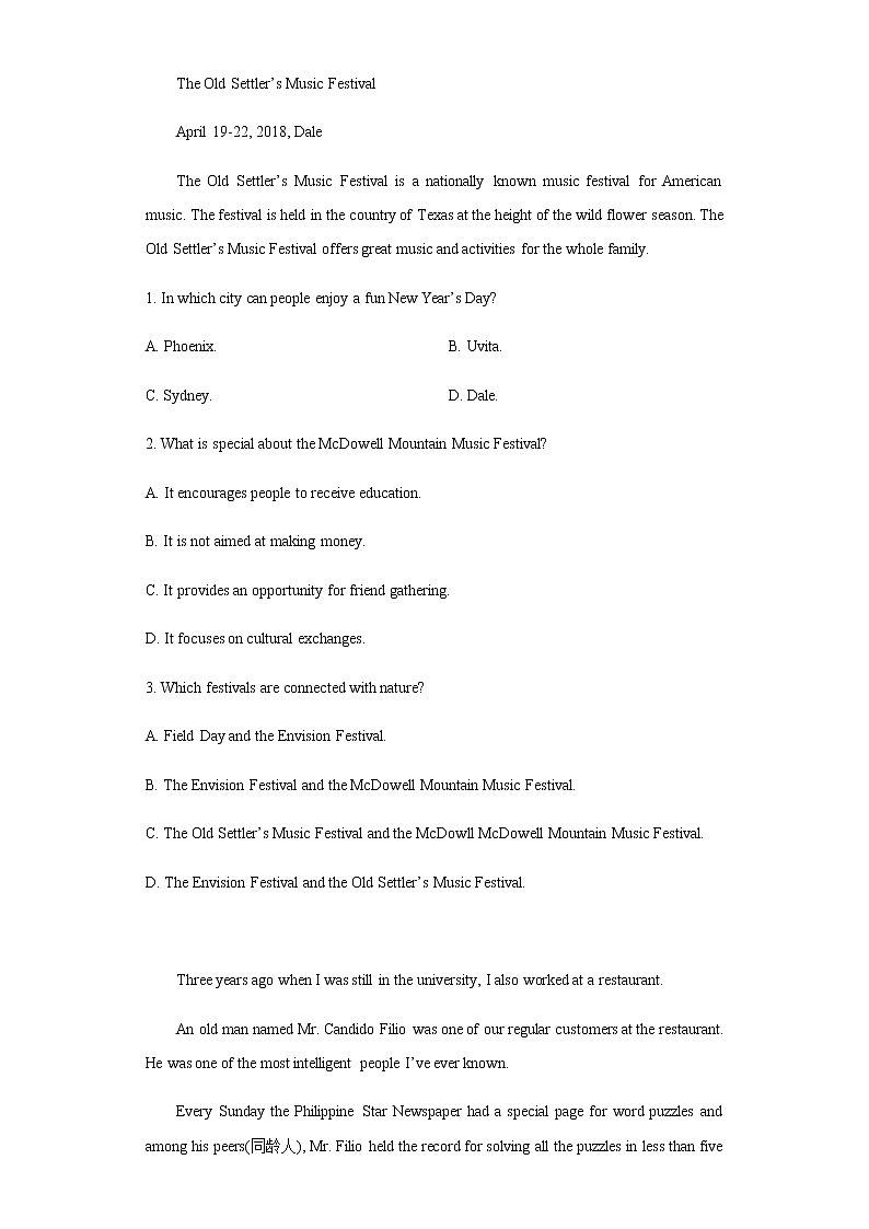 河北省正定中学2022-2023学年高一上学期12月月考英语试题含答案02
