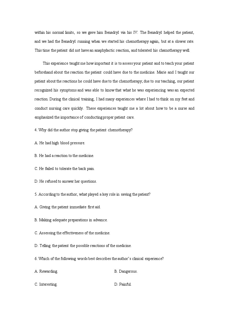2023届浙江省金华十校高三上学期11月模拟考试英语试题（一模）含答案03