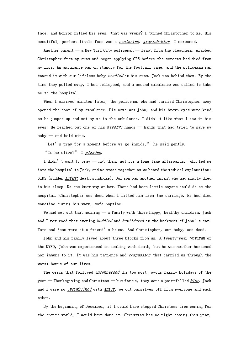 2023届高三英语二轮复习学案名著阅读之心灵鸡汤精选AChristmasMemory第2页