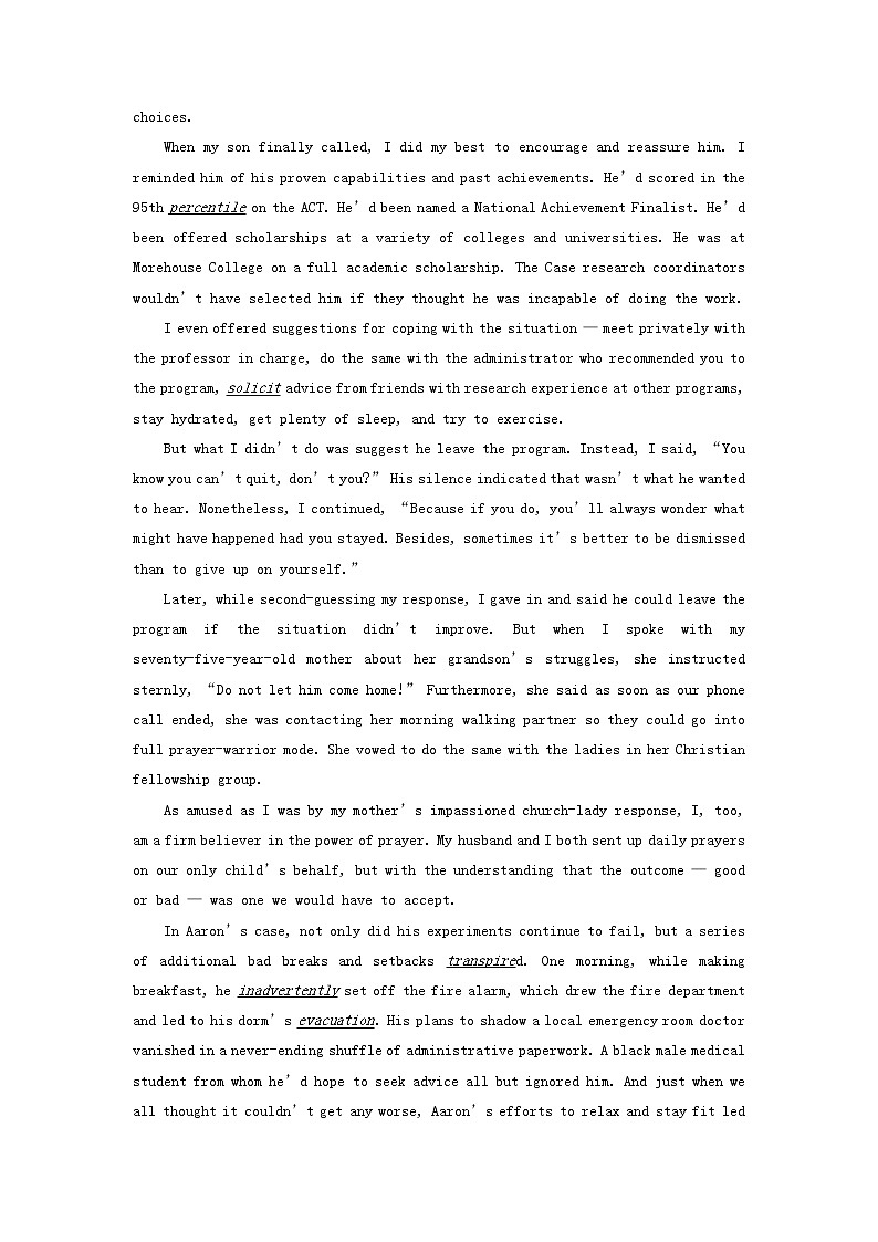 2023届高三英语二轮复习学案名著阅读之心灵鸡汤精选ALessoninFailure第2页