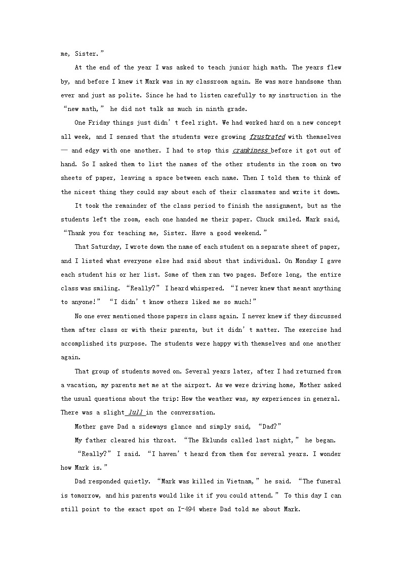 2023届高三英语二轮复习学案名著阅读之心灵鸡汤精选AlltheGoodThings第2页