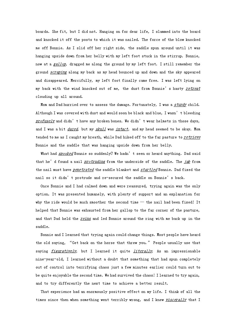 2023届高三英语二轮复习学案名著阅读之心灵鸡汤精选BackontheHorse第2页