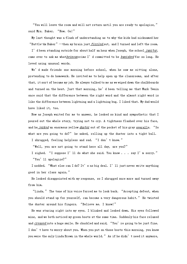 2023届高三英语二轮复习学案名著阅读之心灵鸡汤精选TheGreenBoots第2页