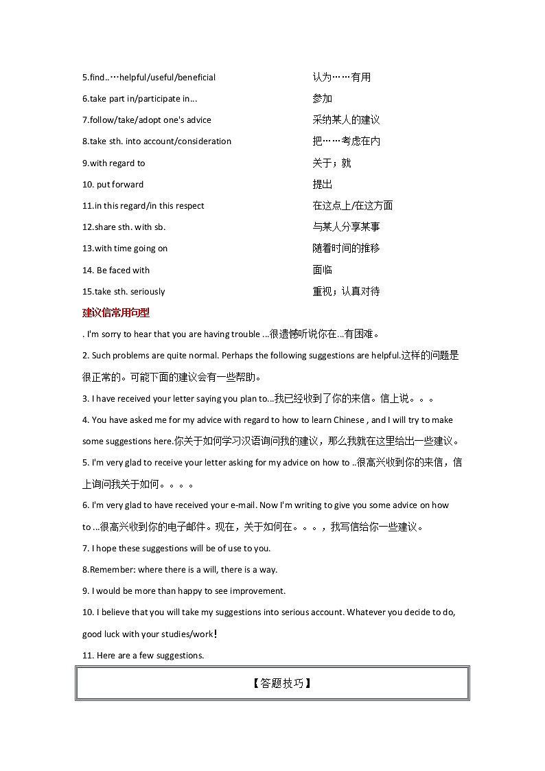 专题39应用文写作之邀请信和建议信-2023年高考英语一轮复习 精讲与精练资料（教师版）02