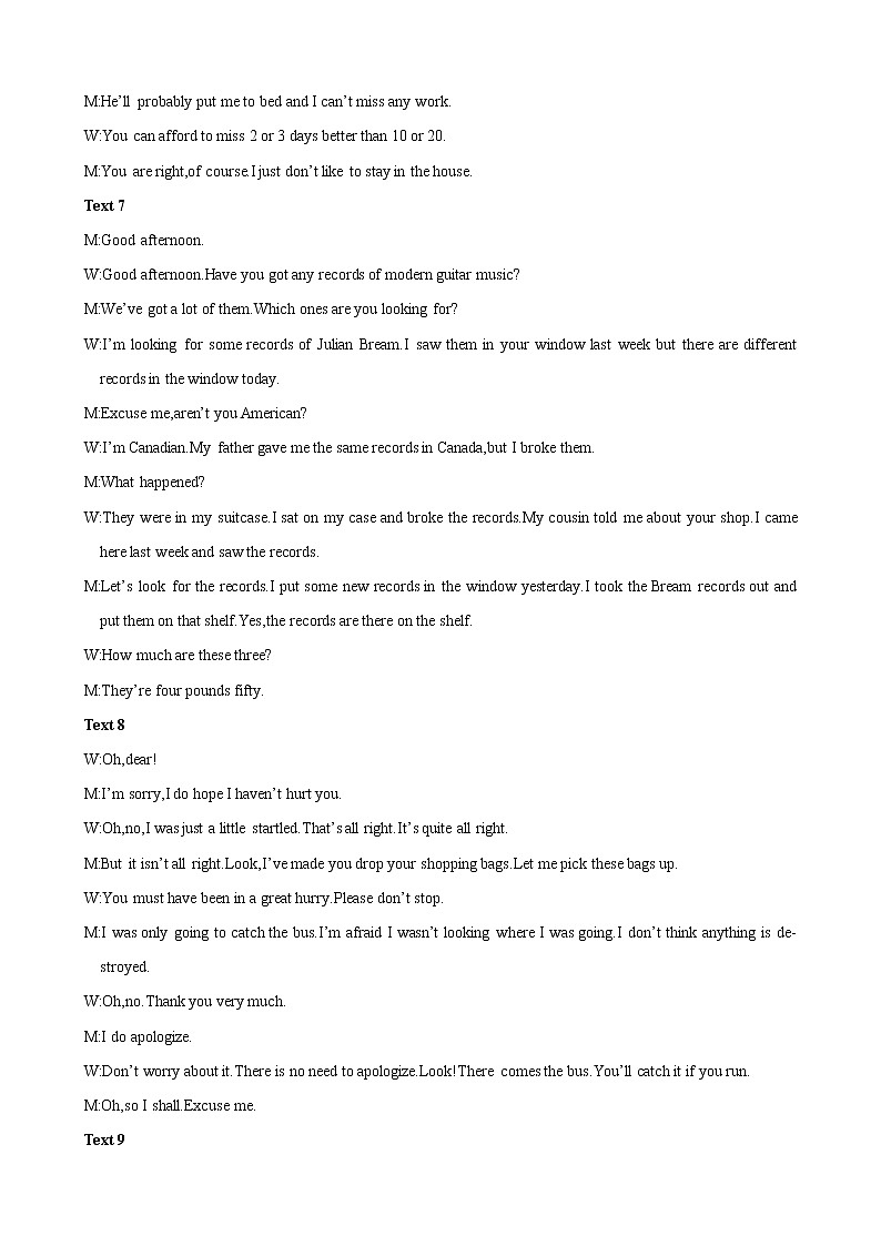 2023年高考英语听力专项训练（原卷+MP3音频+答案+听力原文） (1)02