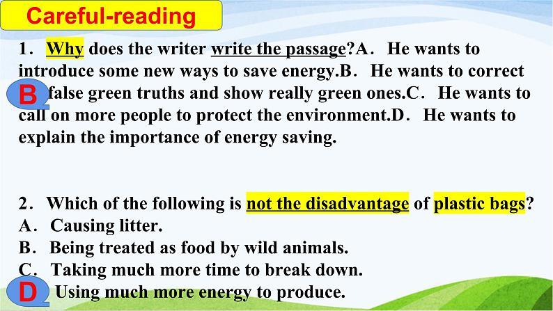 Unit6 Earth First Developing ideas What’s really green 课件-2022-2023学年高中英语外研版（2019）必修第二册08