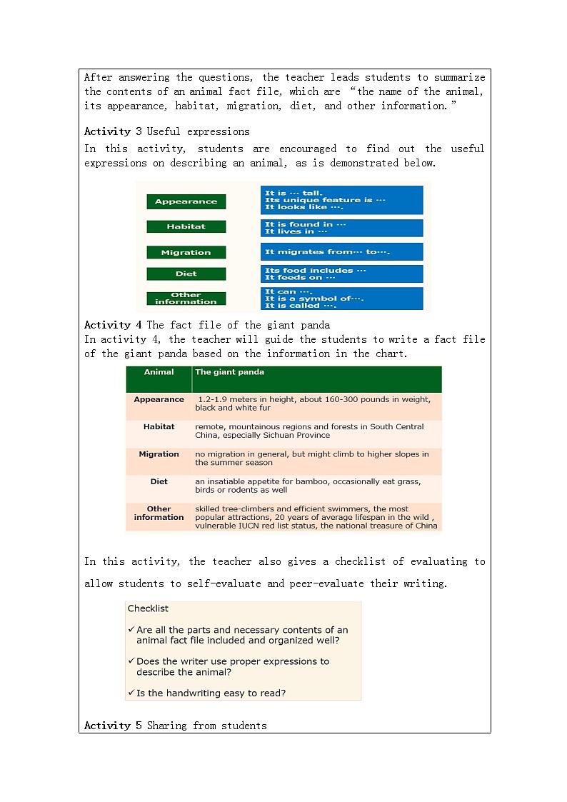 Unit 5 Into the Wild Developing ideas 教学设计-2022-2023学年高中英语外研版（2019）必修第一册02